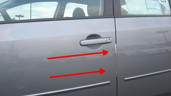1999-2004 OLDS OLDSMOBILE SILHOUETTE CHROME DOOR EDGE TRIM MOLDING PROTECTORS 4 QTY OF 8" 2000 2001 2002 2003 99 00 01 02 03 04